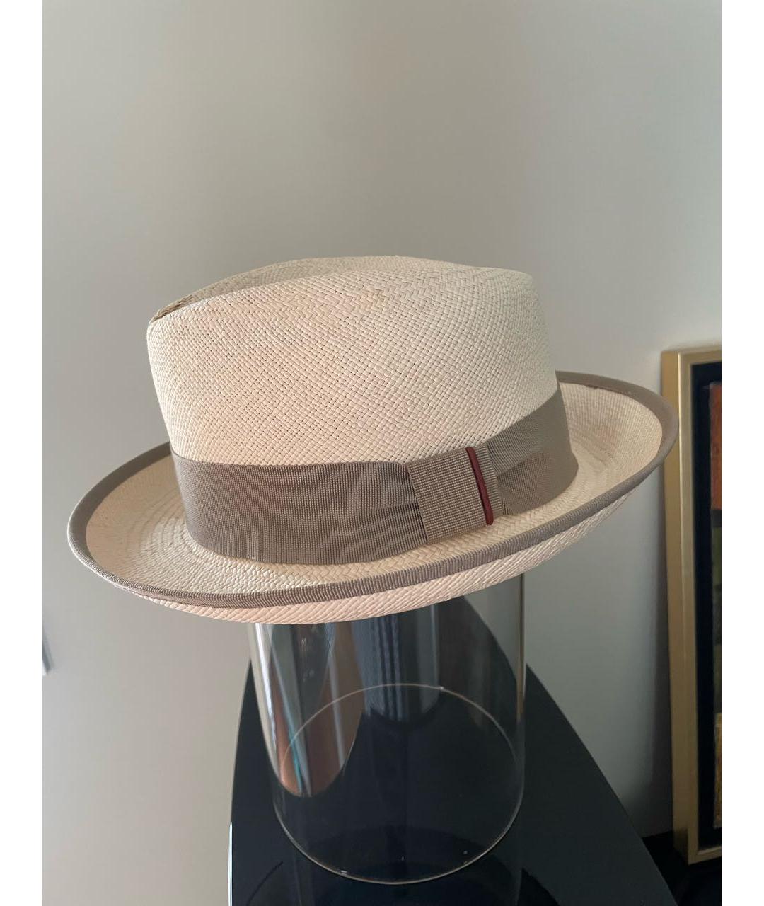 LORO PIANA Бежевая соломенная шляпа, фото 2