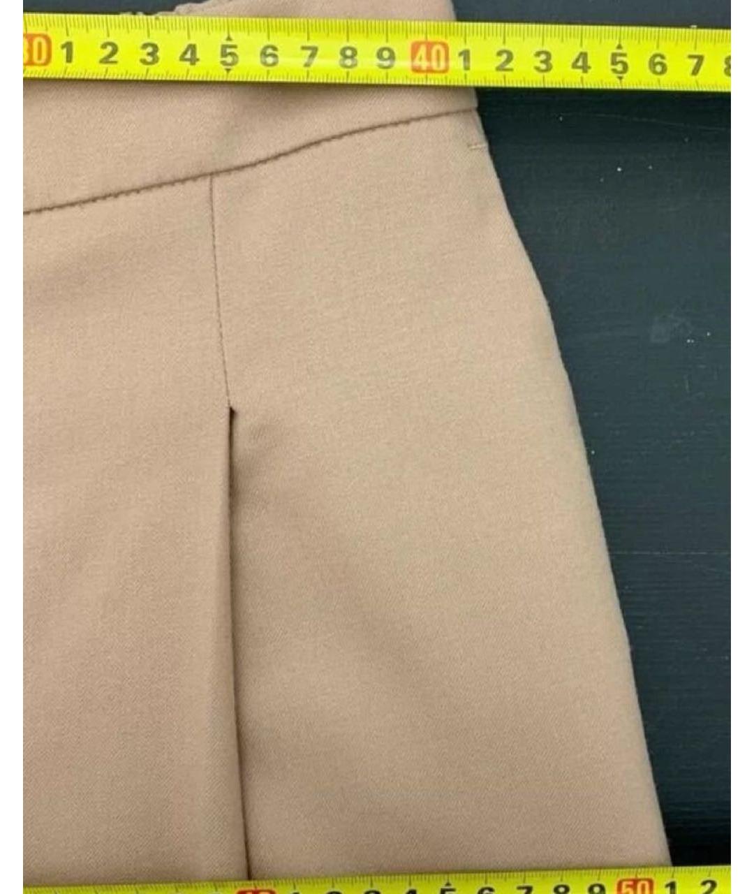 MAX MARA Бежевые шерстяные прямые брюки, фото 4