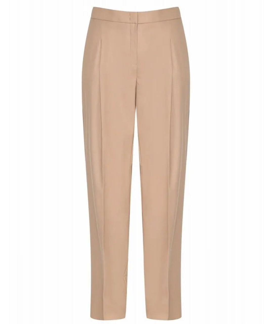 MAX MARA Бежевые шерстяные прямые брюки, фото 1