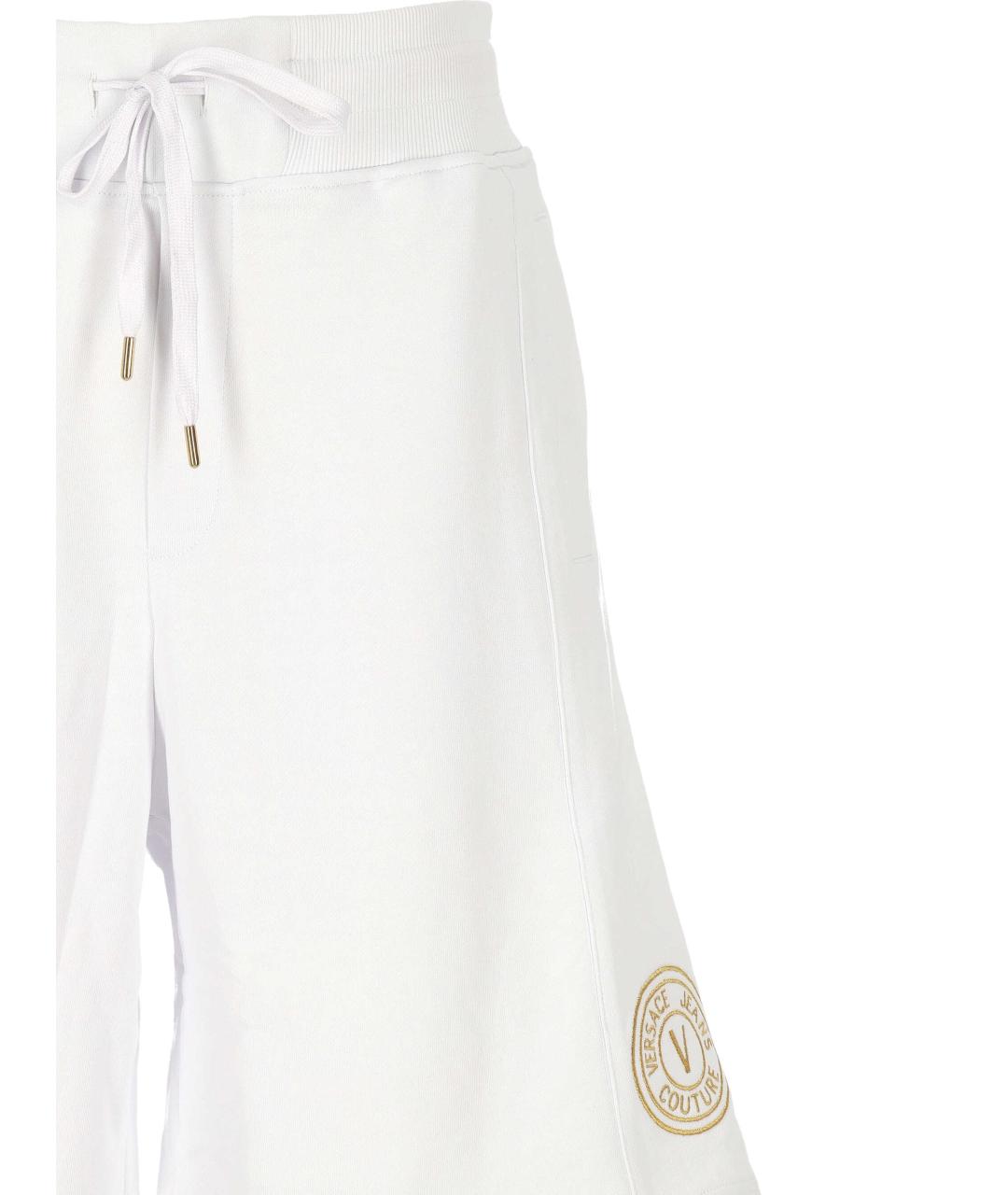 VERSACE JEANS COUTURE Белые хлопко-эластановые шорты, фото 2