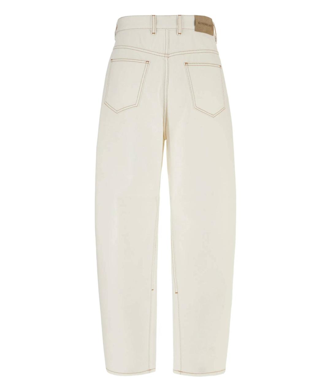 GIVENCHY Белые хлопковые прямые джинсы, фото 3
