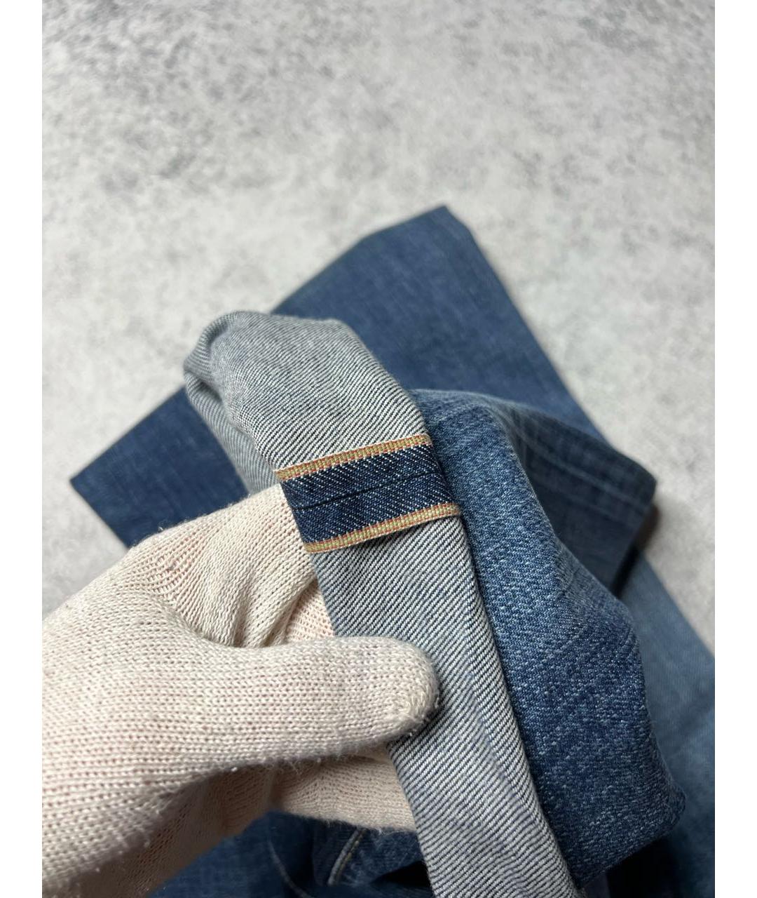 CORNELIANI Темно-синие хлопко-эластановые прямые джинсы, фото 6