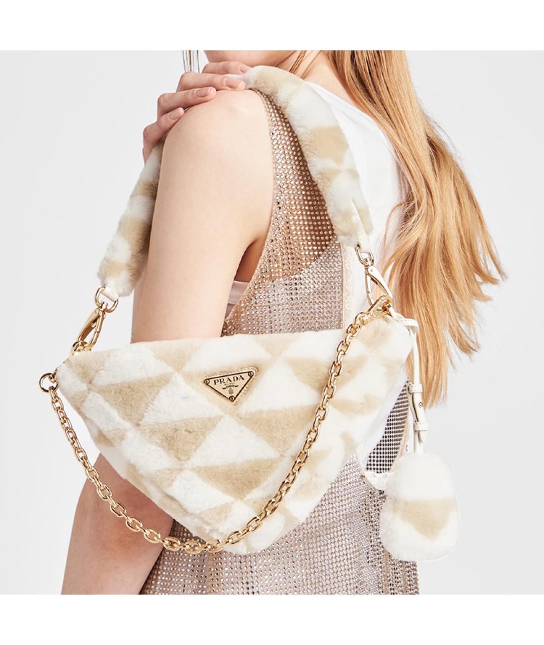 PRADA Бежевая сумка через плечо, фото 7