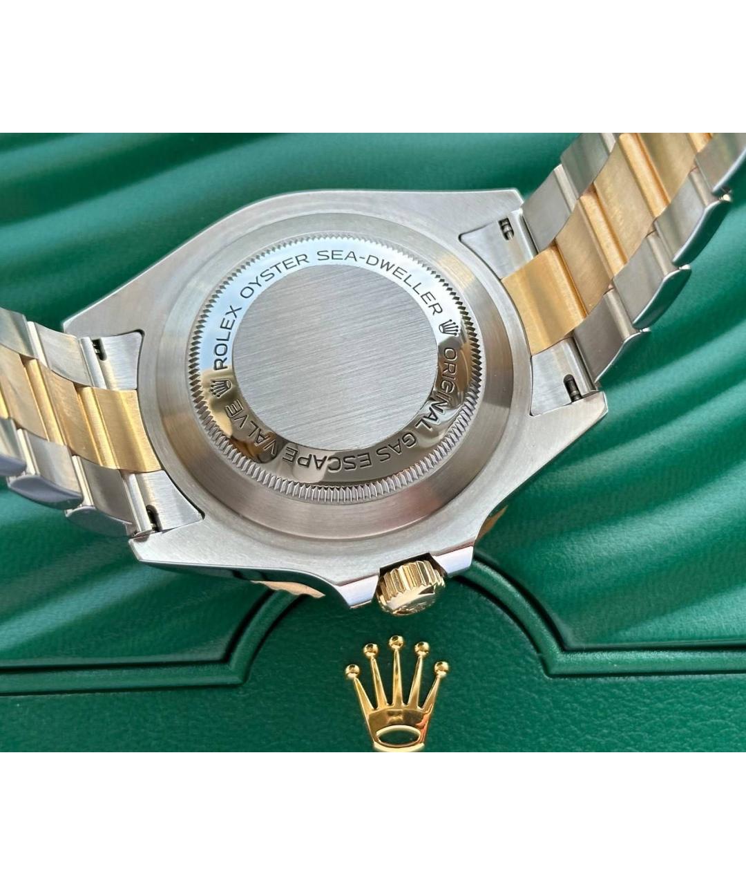ROLEX Черные часы из желтого золота, фото 7