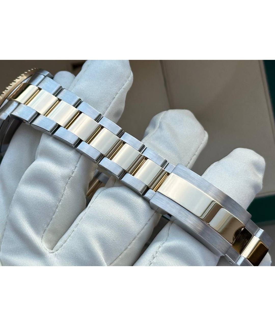 ROLEX Черные часы из желтого золота, фото 6