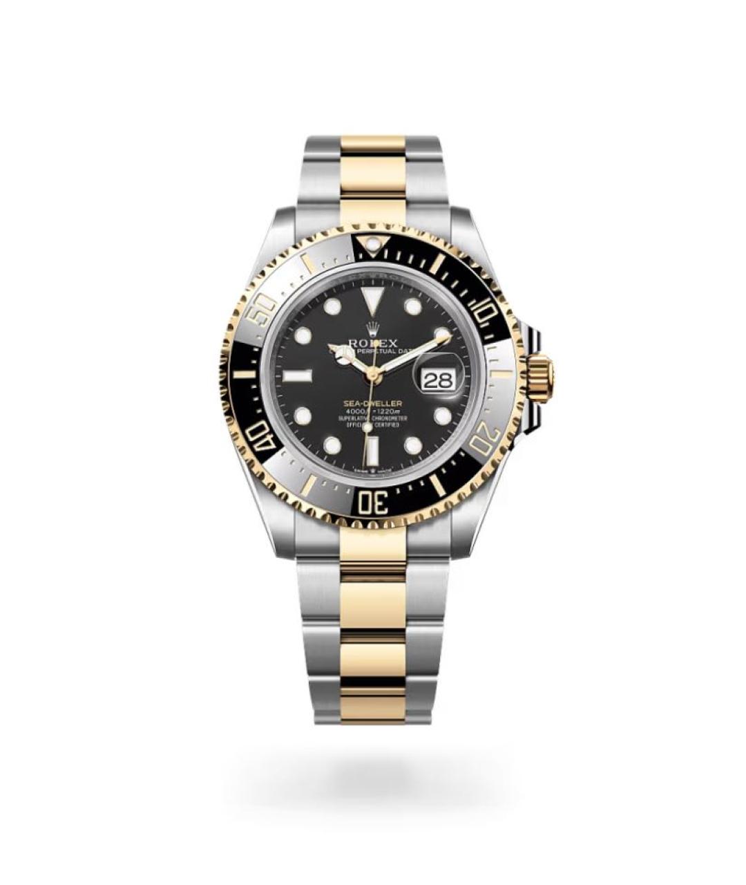 ROLEX Черные часы из желтого золота, фото 9
