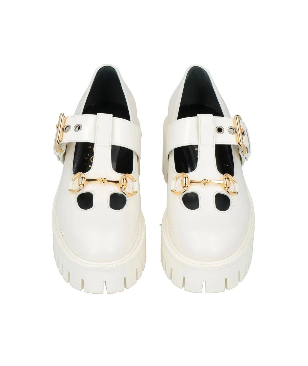 GUCCI Белые кожаные туфли, фото 7