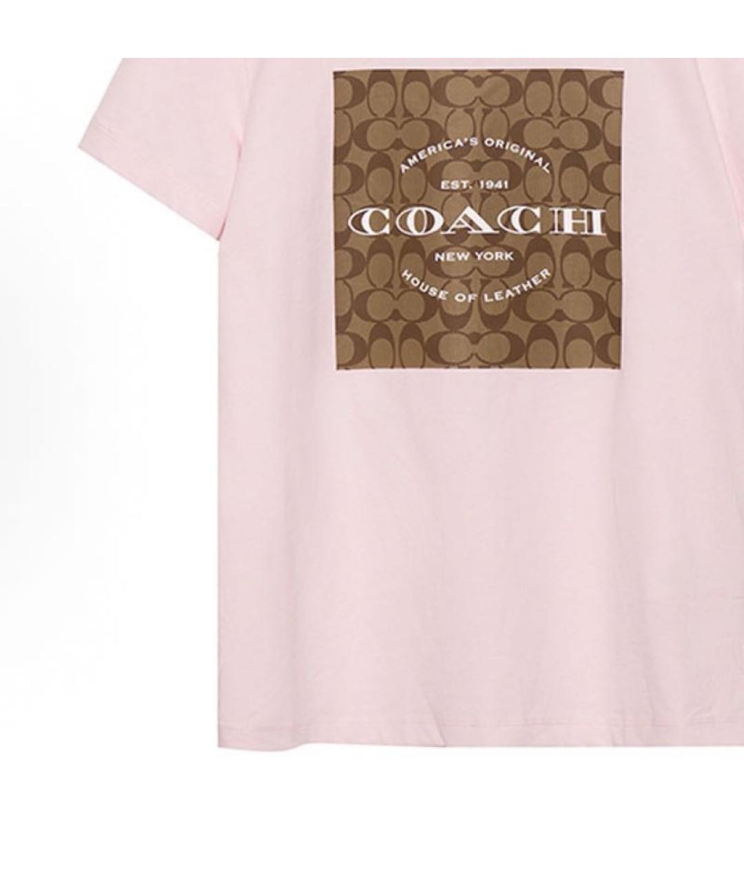 COACH Розовая хлопковая футболка, фото 7