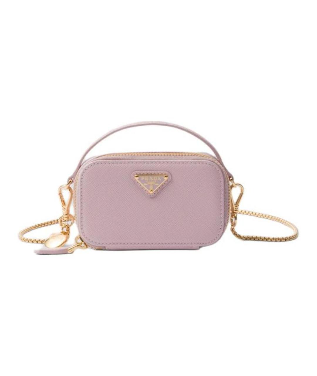 PRADA Розовая кожаная сумка через плечо, фото 1