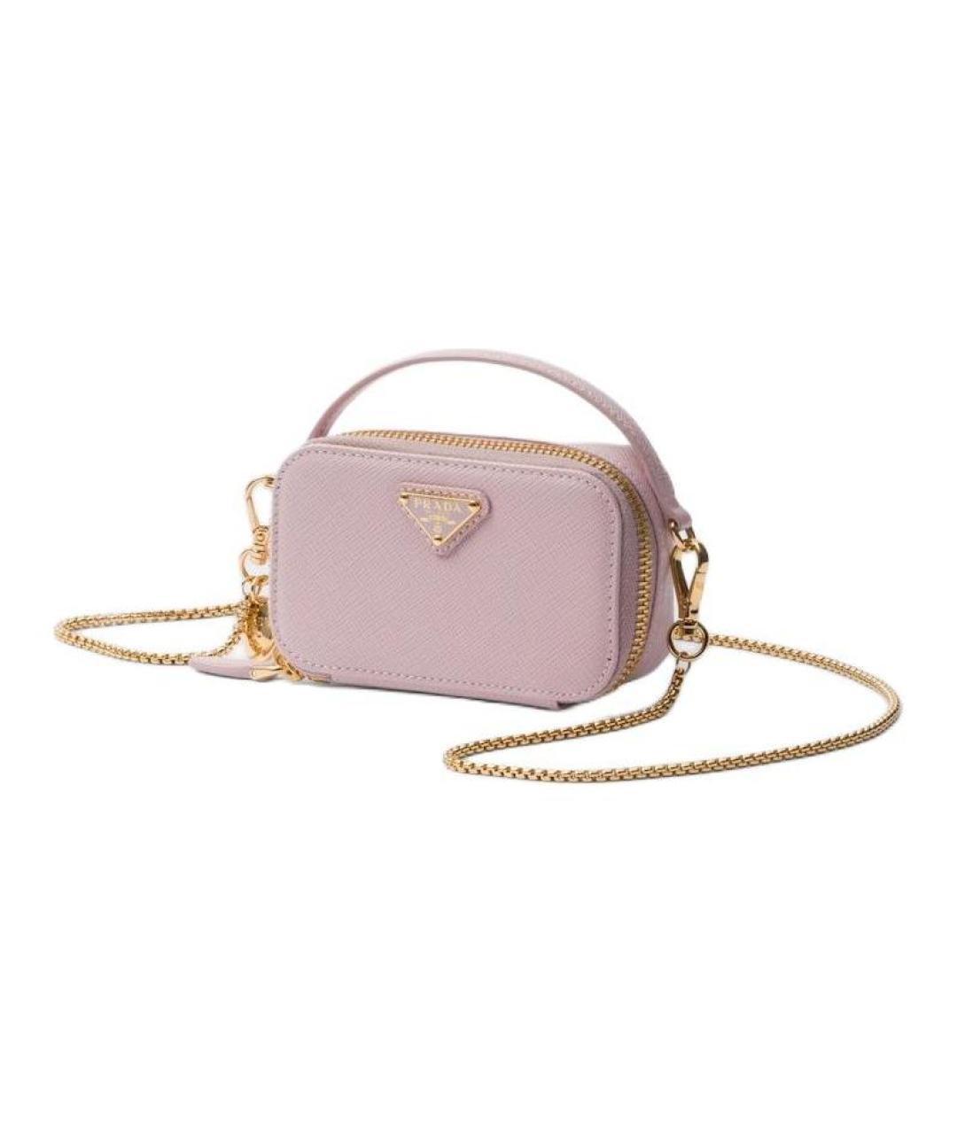 PRADA Розовая кожаная сумка через плечо, фото 5