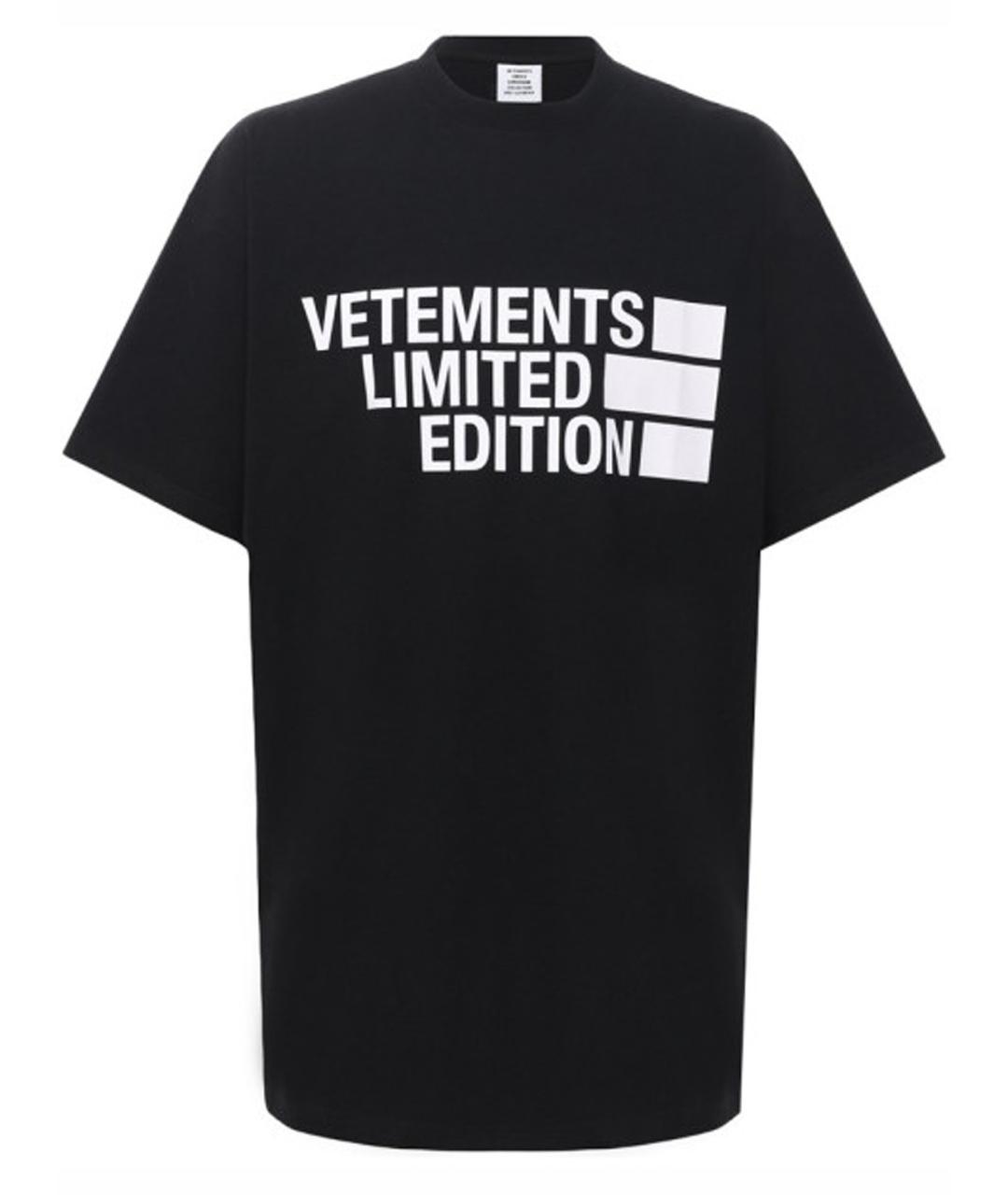 VETEMENTS Черная хлопковая футболка, фото 1