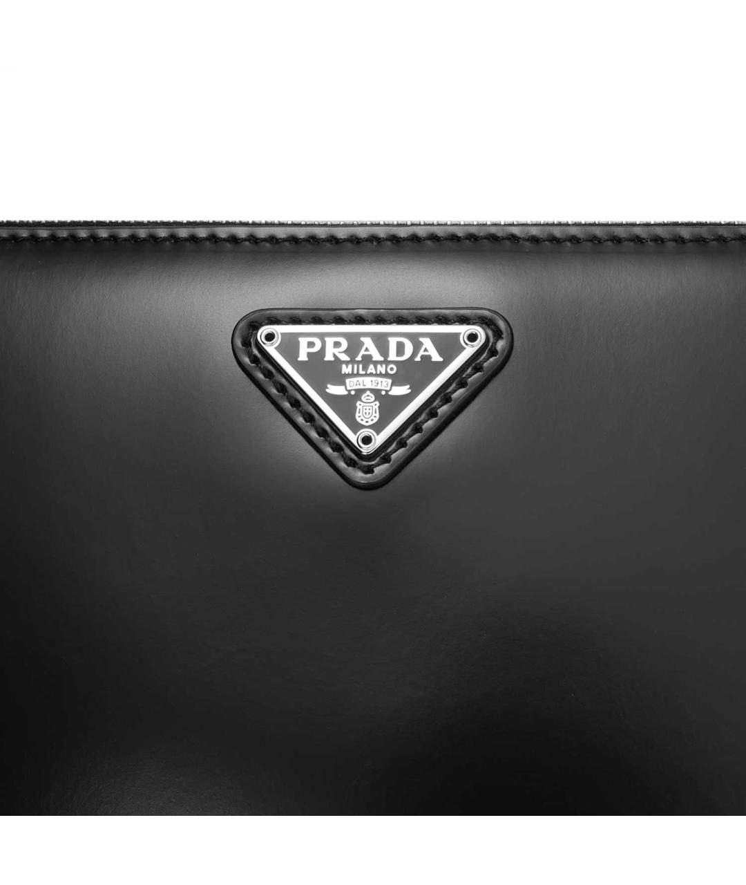 PRADA Черная кожаная сумка с короткими ручками, фото 7