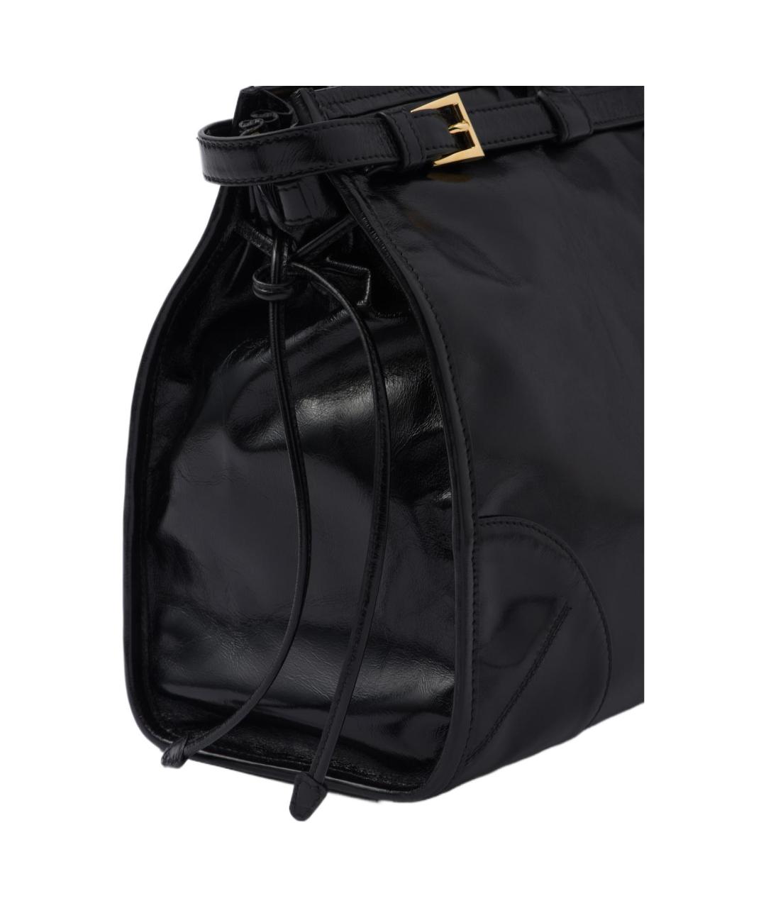 PRADA Черная кожаная сумка с короткими ручками, фото 5