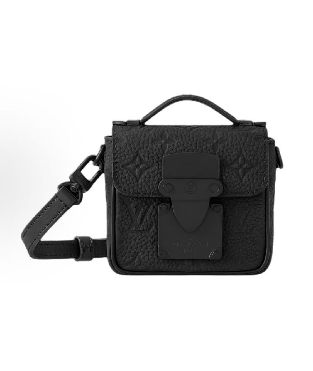 LOUIS VUITTON Черная кожаная сумка на плечо, фото 6