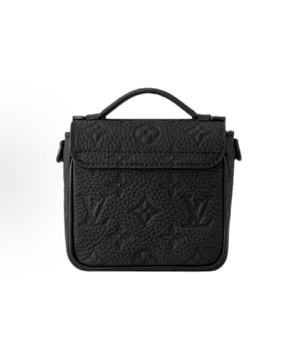 LOUIS VUITTON Черная кожаная сумка на плечо, фото 3