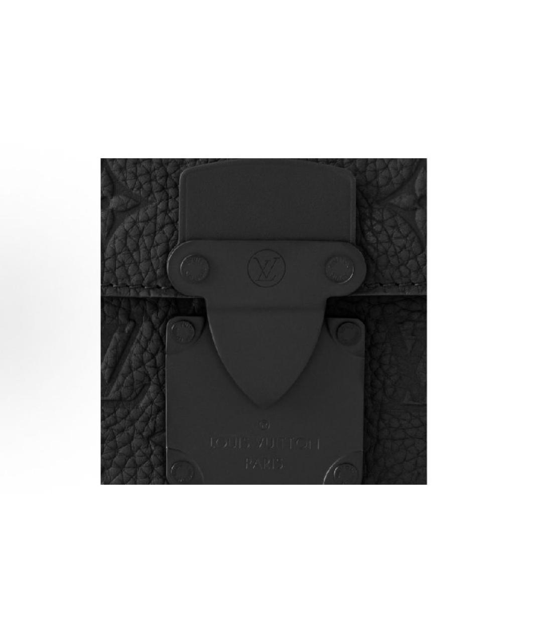 LOUIS VUITTON Черная кожаная сумка на плечо, фото 5