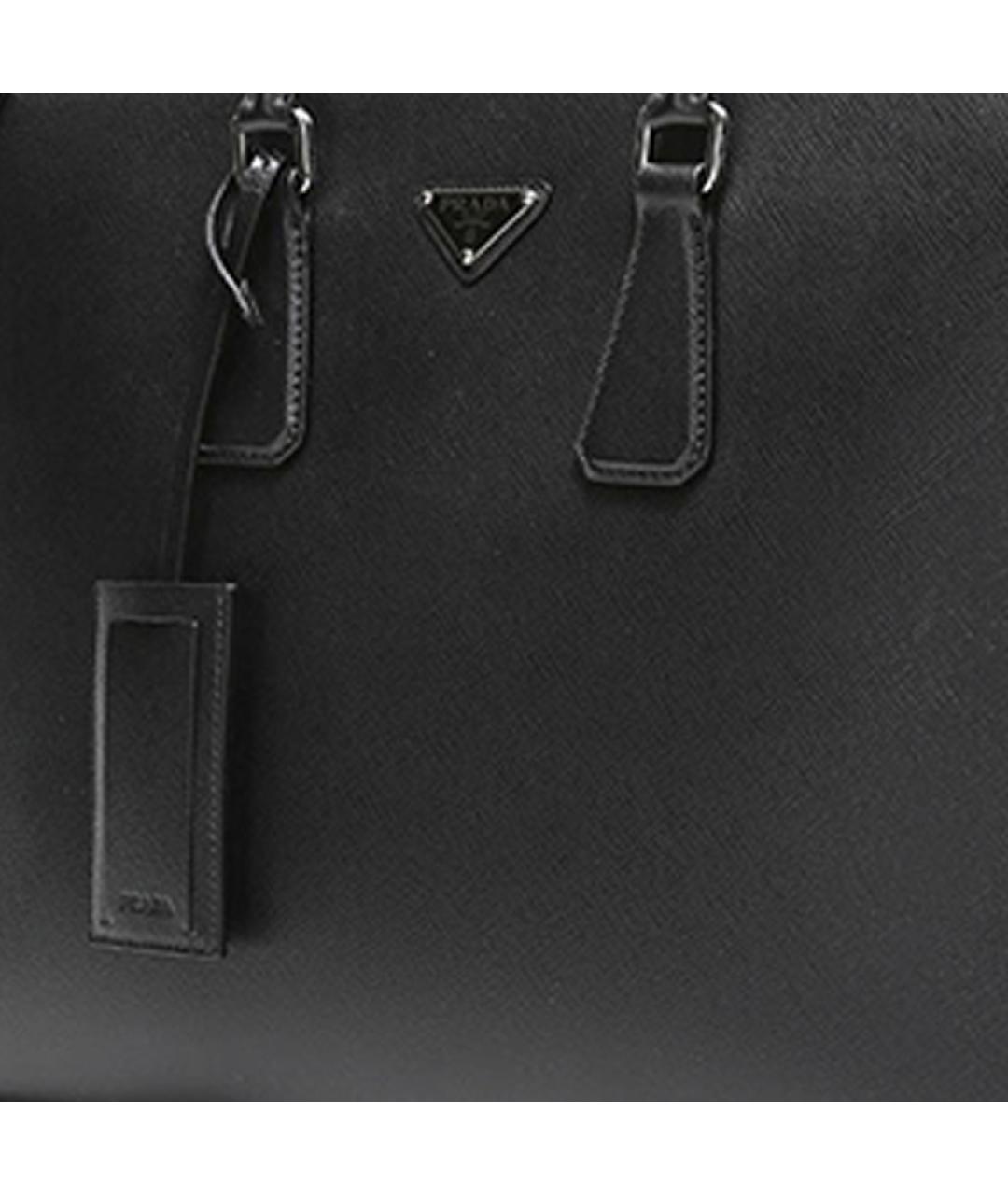PRADA Черная кожаная барсетка, фото 5