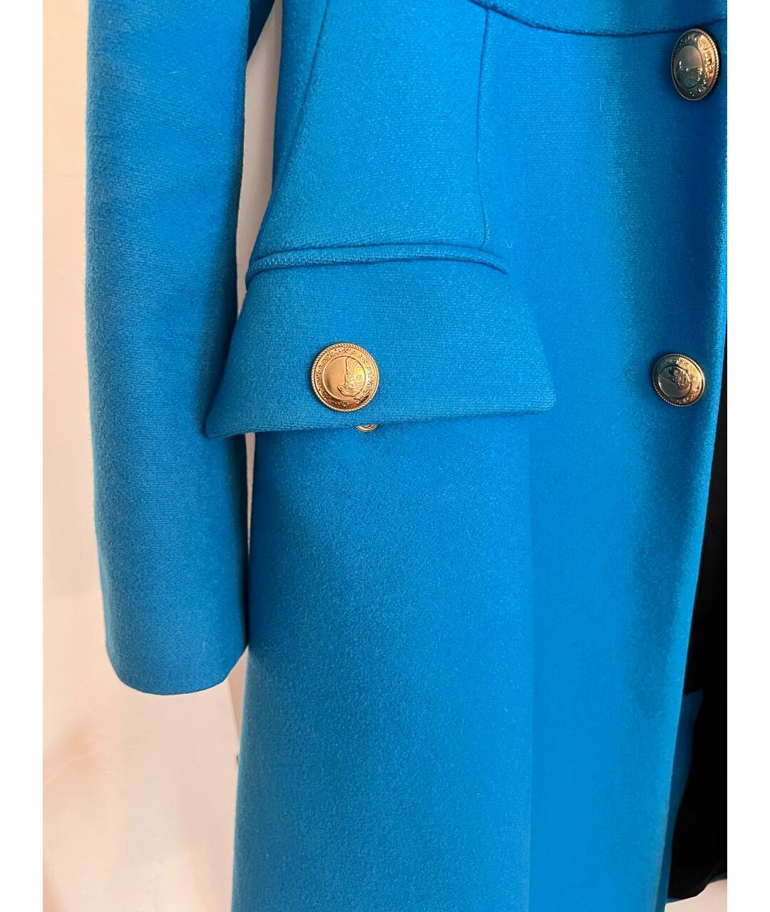 VERSACE COLLECTION Синее шерстяное пальто, фото 6