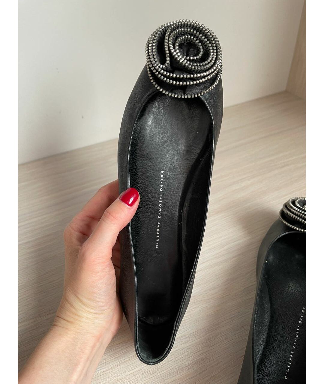GIUSEPPE ZANOTTI DESIGN Черные кожаные балетки, фото 5