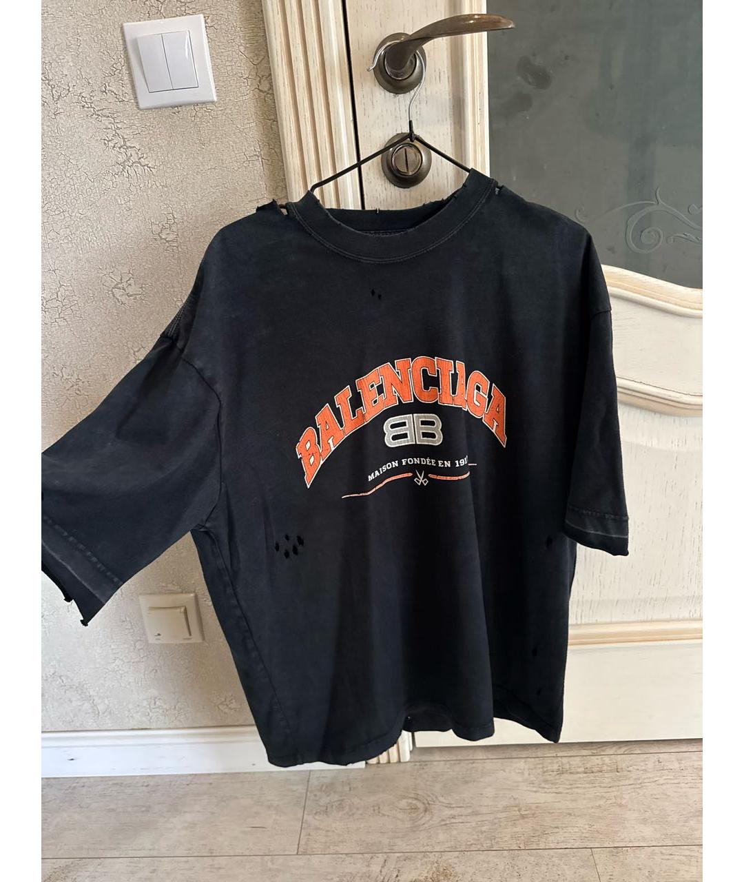 BALENCIAGA Черная футболка, фото 5
