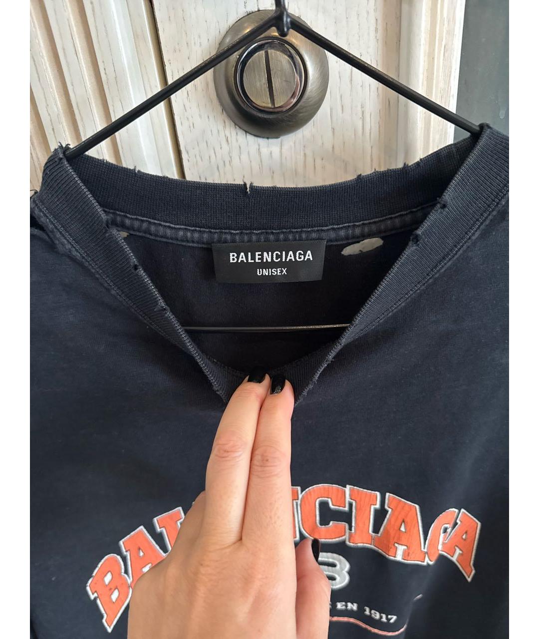 BALENCIAGA Черная футболка, фото 3