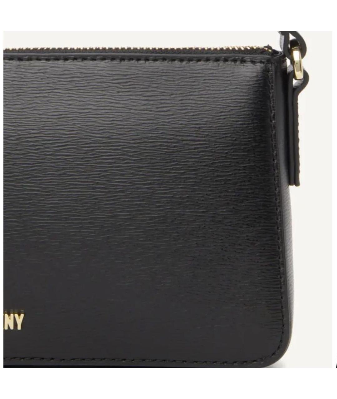 DKNY Черная кожаная сумка на плечо, фото 2