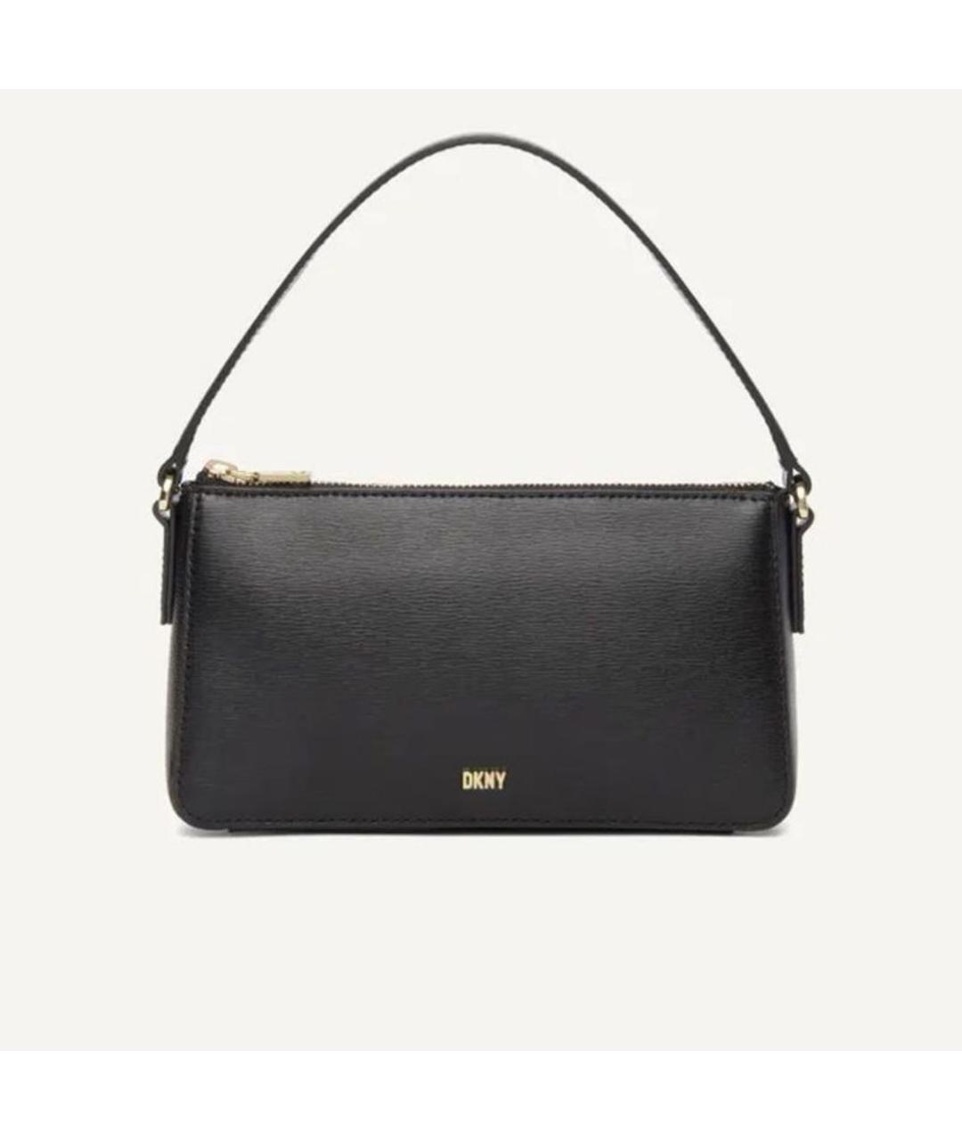 DKNY Черная кожаная сумка на плечо, фото 4