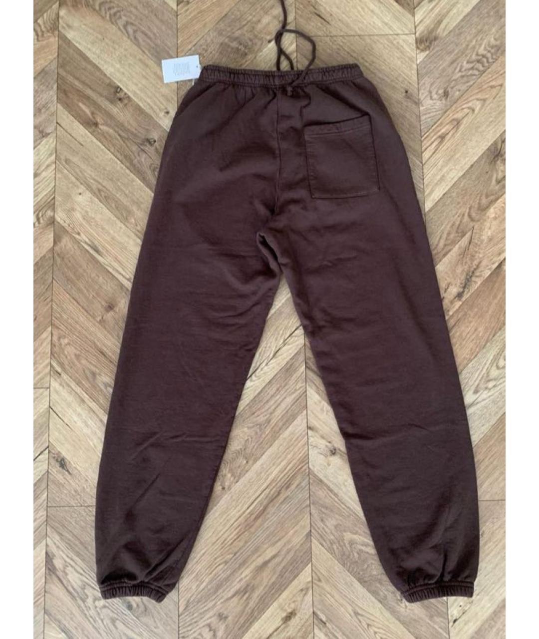 SPORTY AND RICH Коричневые хлопковые спортивные брюки и шорты, фото 3