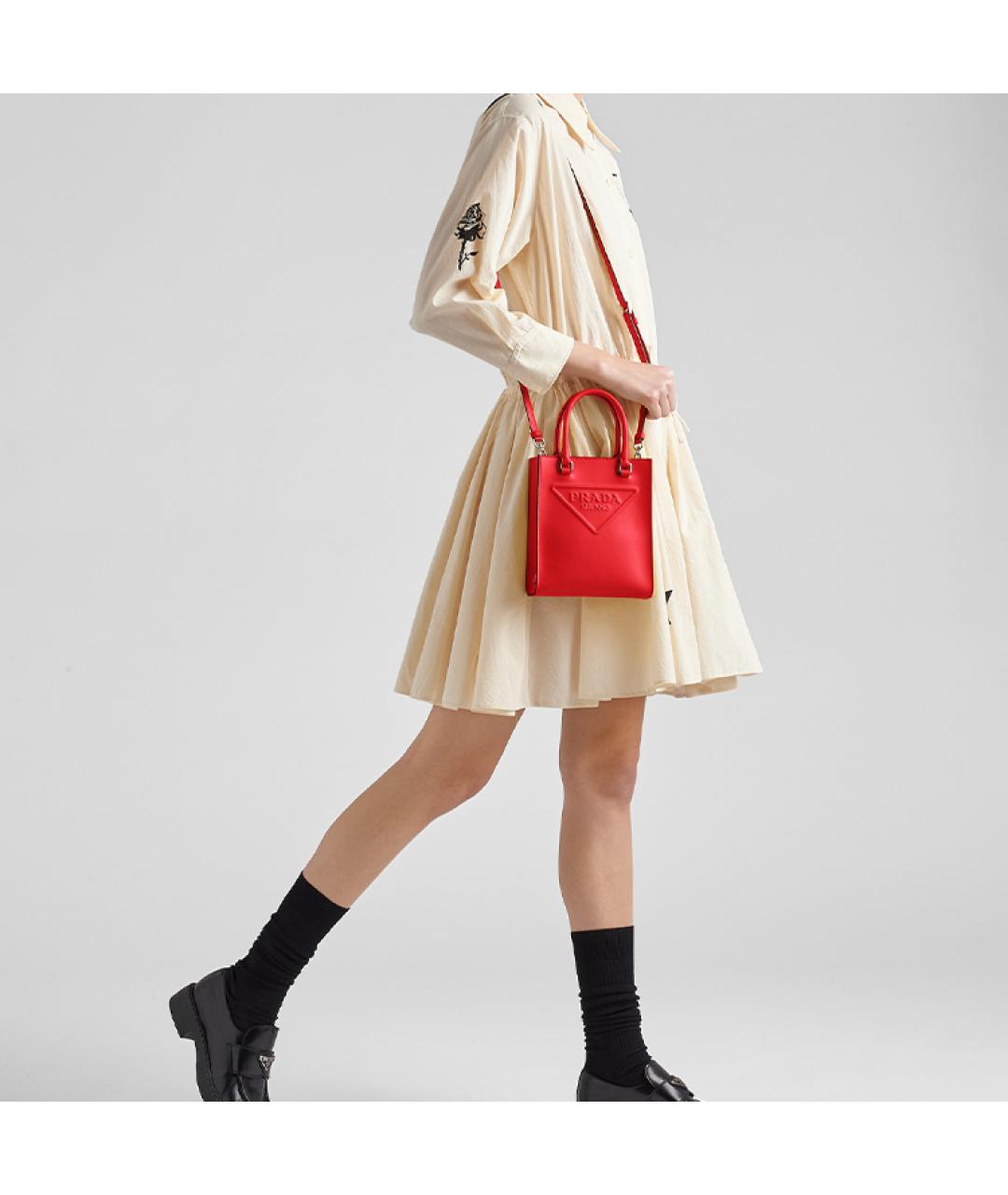 PRADA Красная сумка с короткими ручками, фото 4