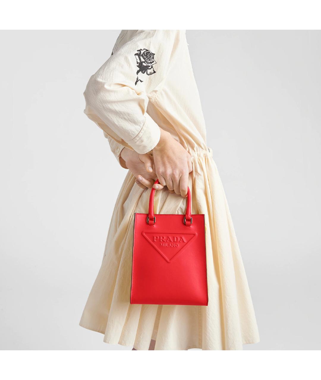 PRADA Красная сумка с короткими ручками, фото 5