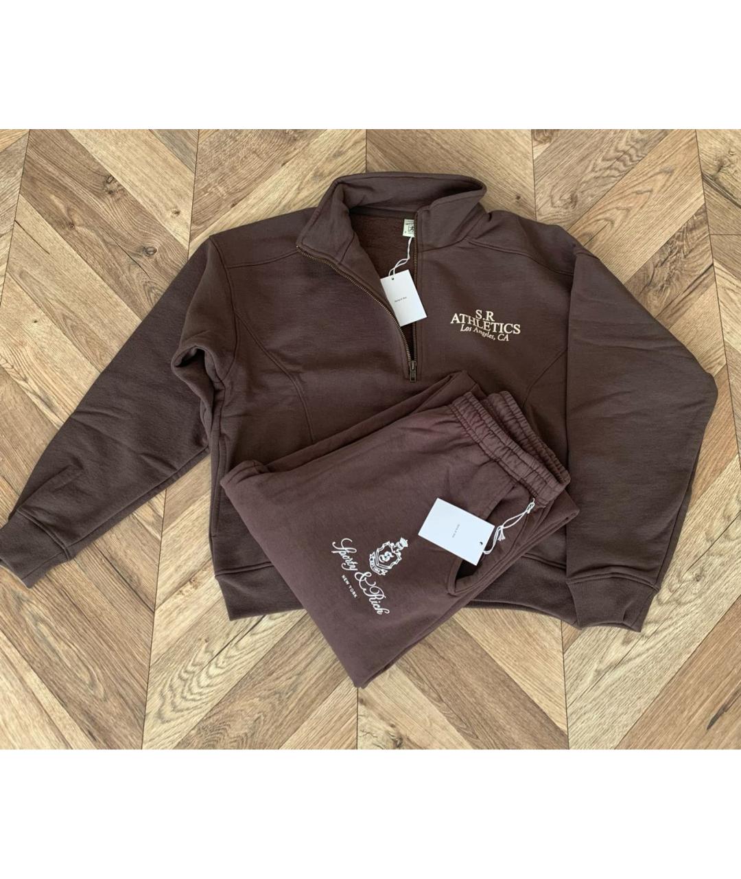 SPORTY AND RICH Коричневый хлопковый спортивные костюмы, фото 3