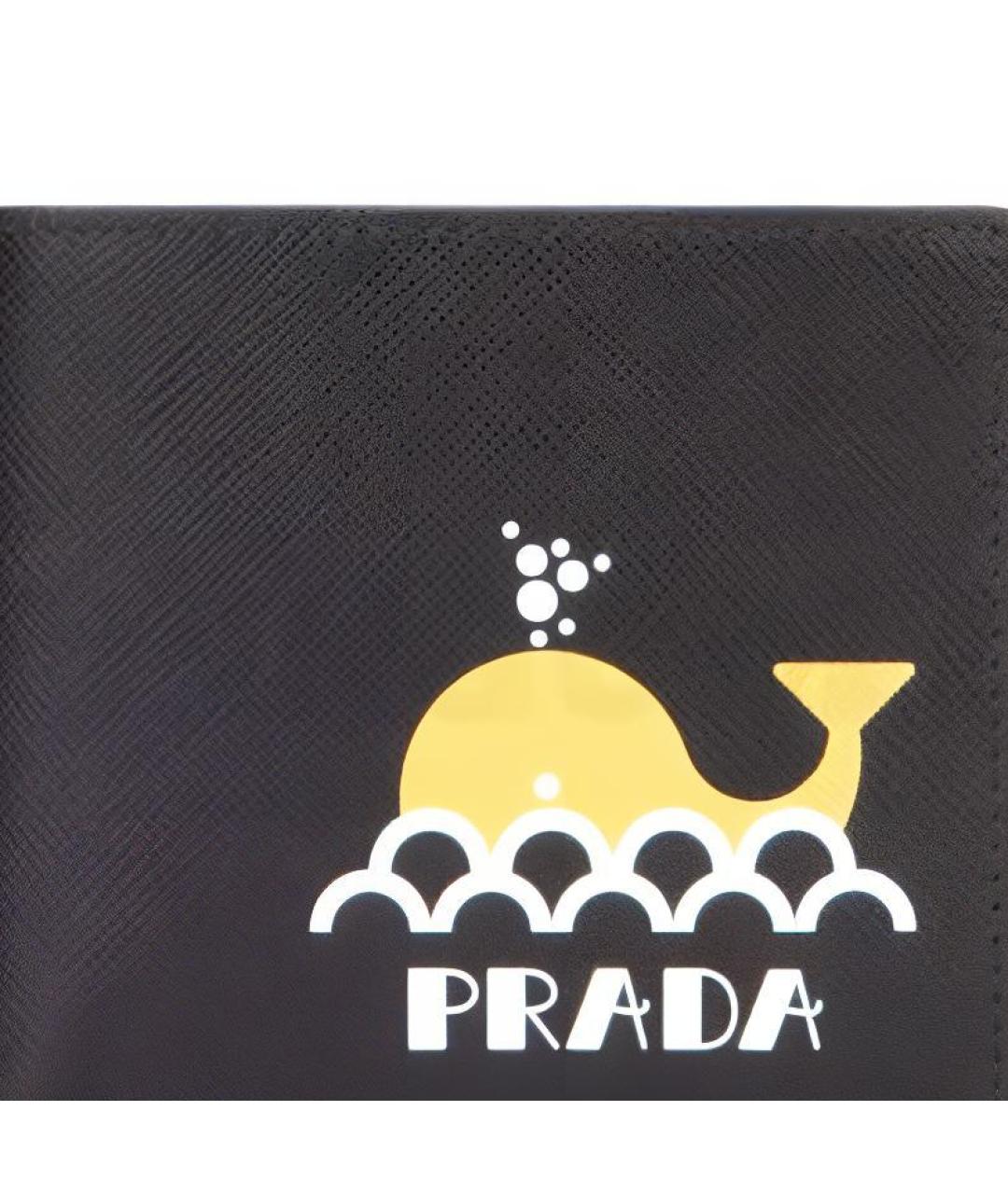 PRADA Черный кожаный кошелек, фото 3