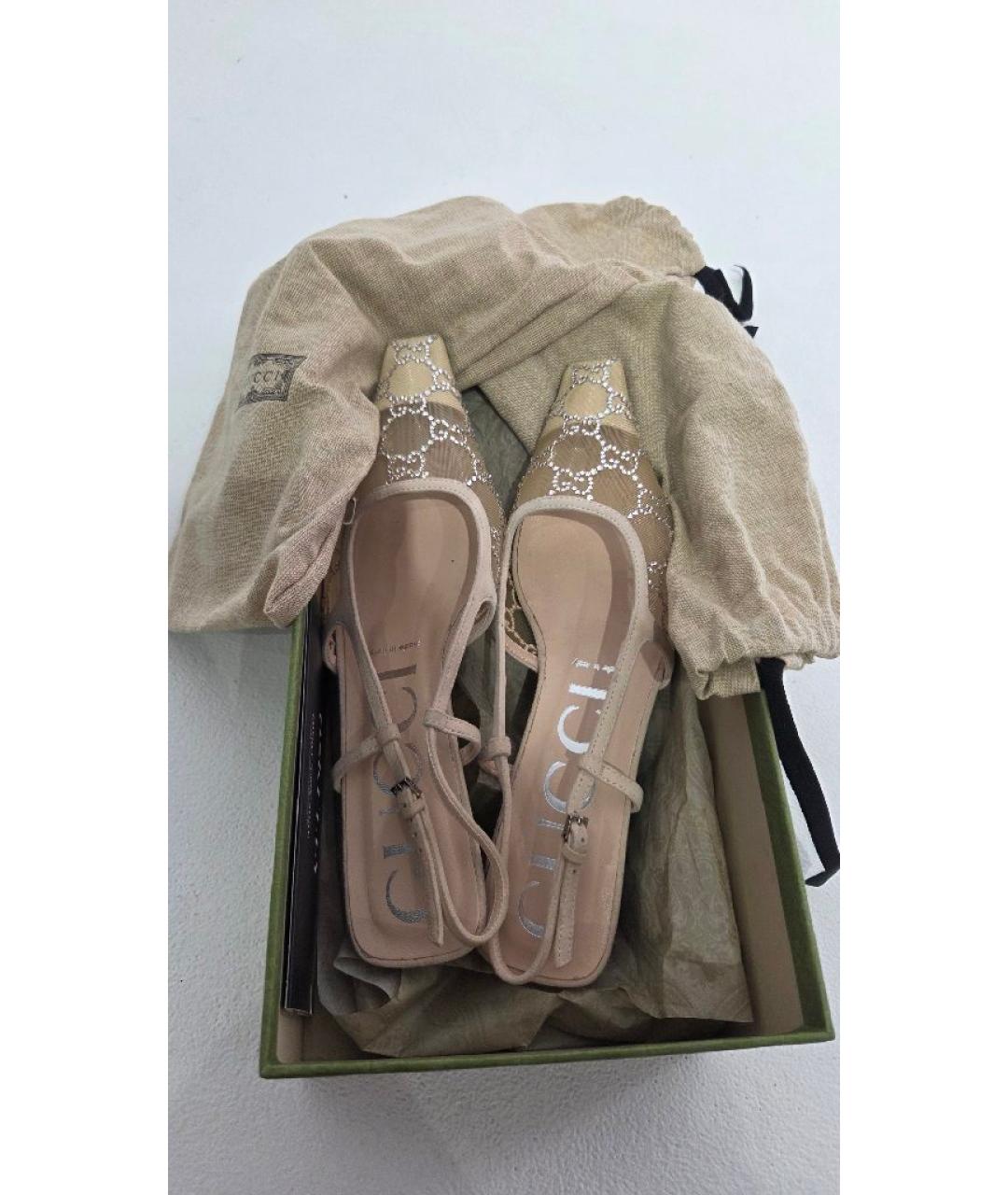 GUCCI Бежевые мюли, фото 3