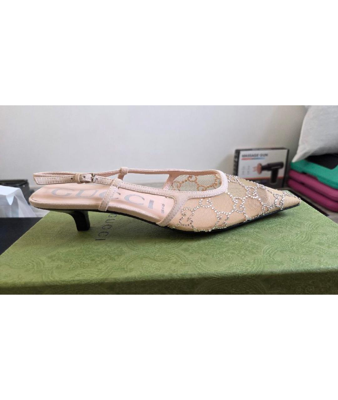 GUCCI Бежевые мюли, фото 7