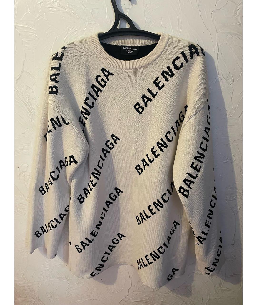 BALENCIAGA Белый шерстяной джемпер / свитер, фото 5