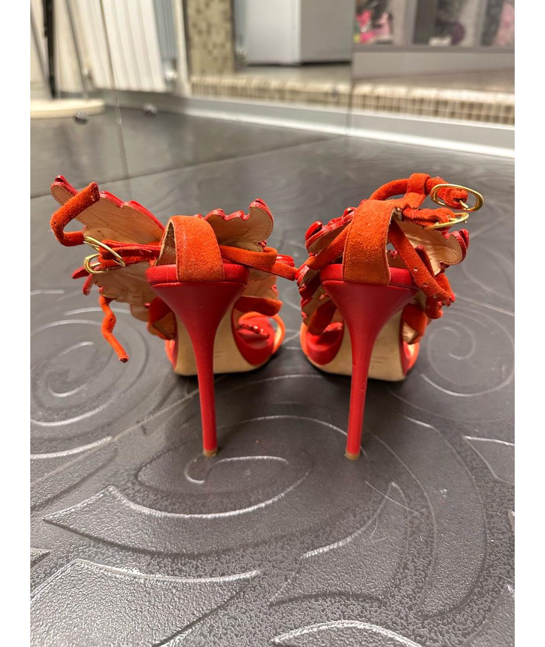 GIUSEPPE ZANOTTI DESIGN Красные кожаные босоножки, фото 3