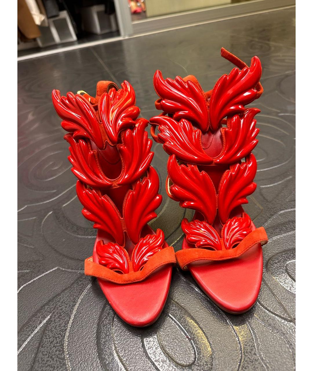 GIUSEPPE ZANOTTI DESIGN Красные кожаные босоножки, фото 2
