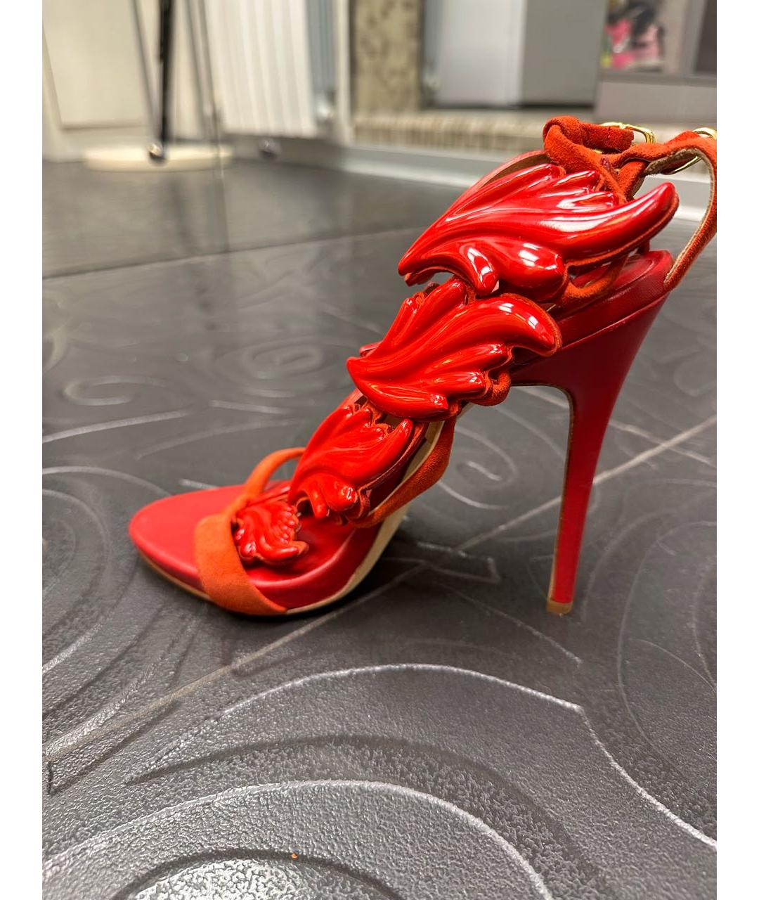 GIUSEPPE ZANOTTI DESIGN Красные кожаные босоножки, фото 4