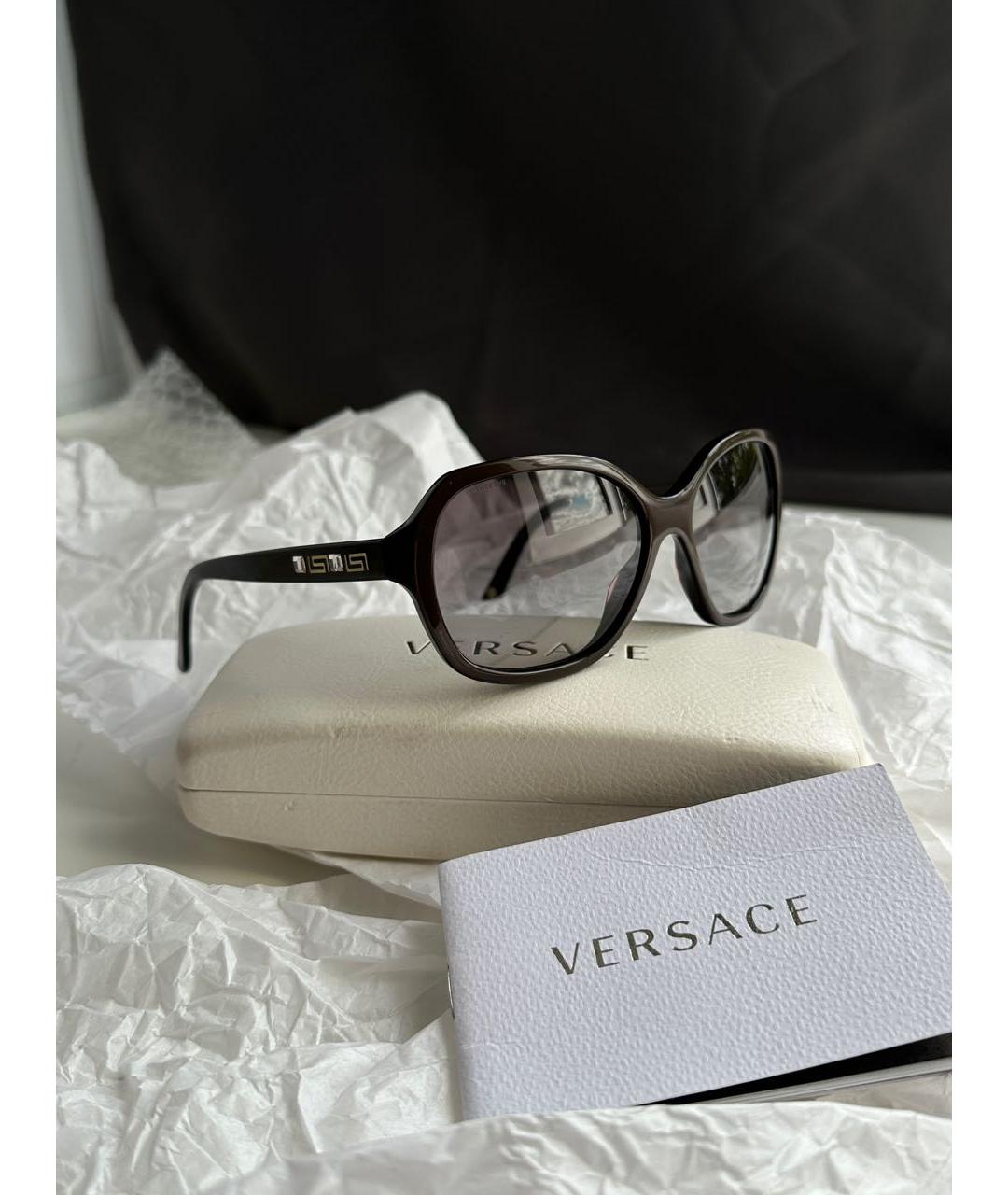 VERSACE Коричневые пластиковые солнцезащитные очки, фото 2