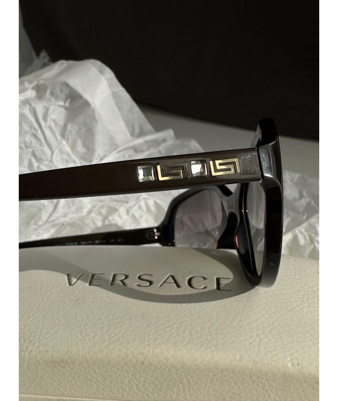 VERSACE Коричневые пластиковые солнцезащитные очки, фото 3