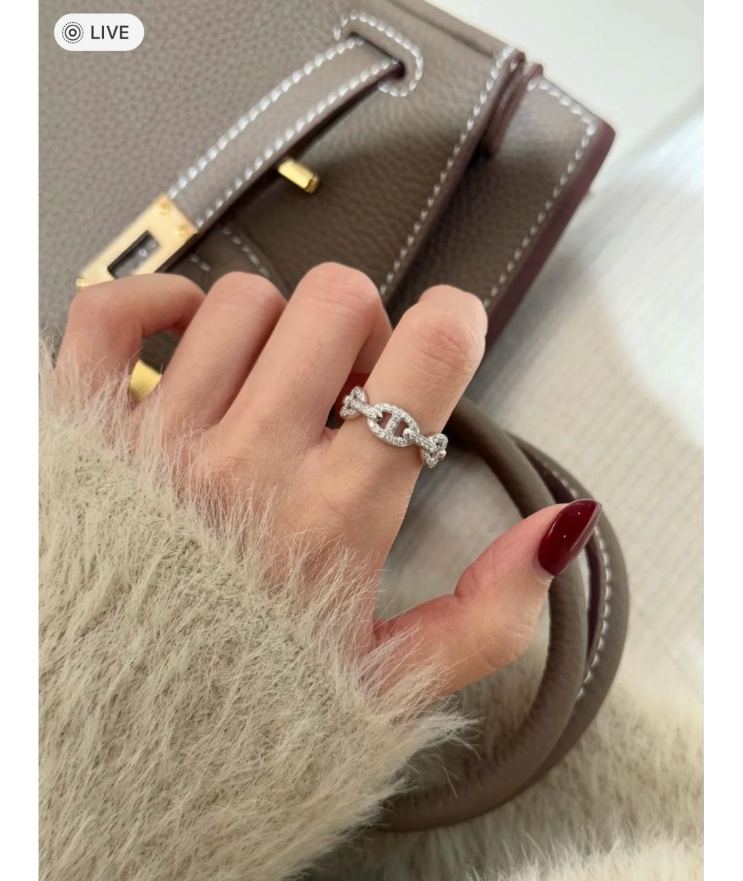 HERMES Белое кольцо из белого золота, фото 6