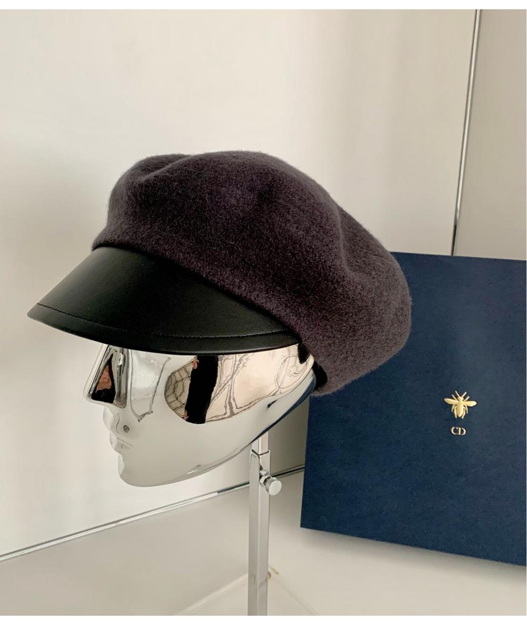 CHRISTIAN DIOR Серая шерстяная кепка, фото 3