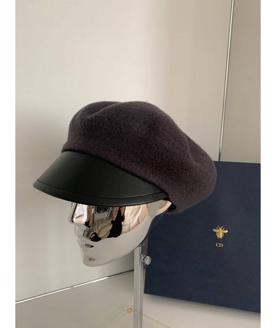 CHRISTIAN DIOR Серая шерстяная кепка, фото 8
