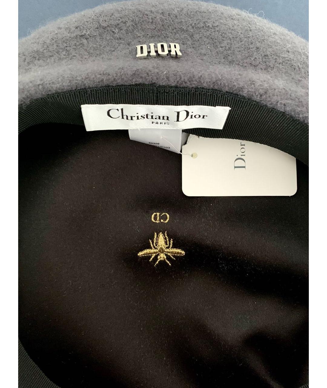 CHRISTIAN DIOR Серая шерстяная кепка, фото 4