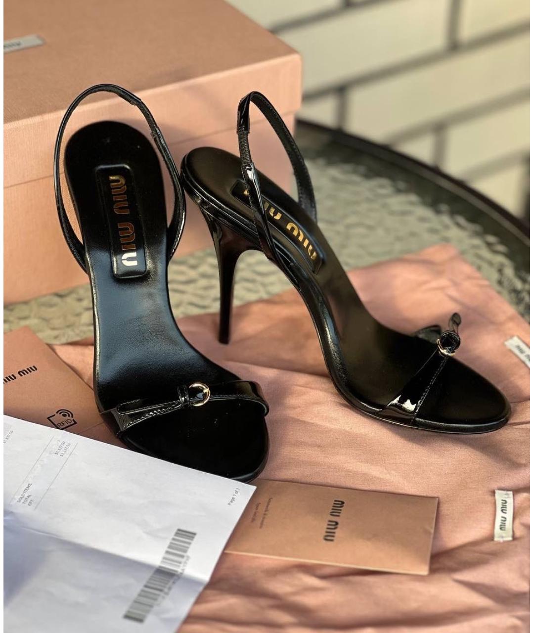 MIU MIU Черные туфли из лакированной кожи, фото 2