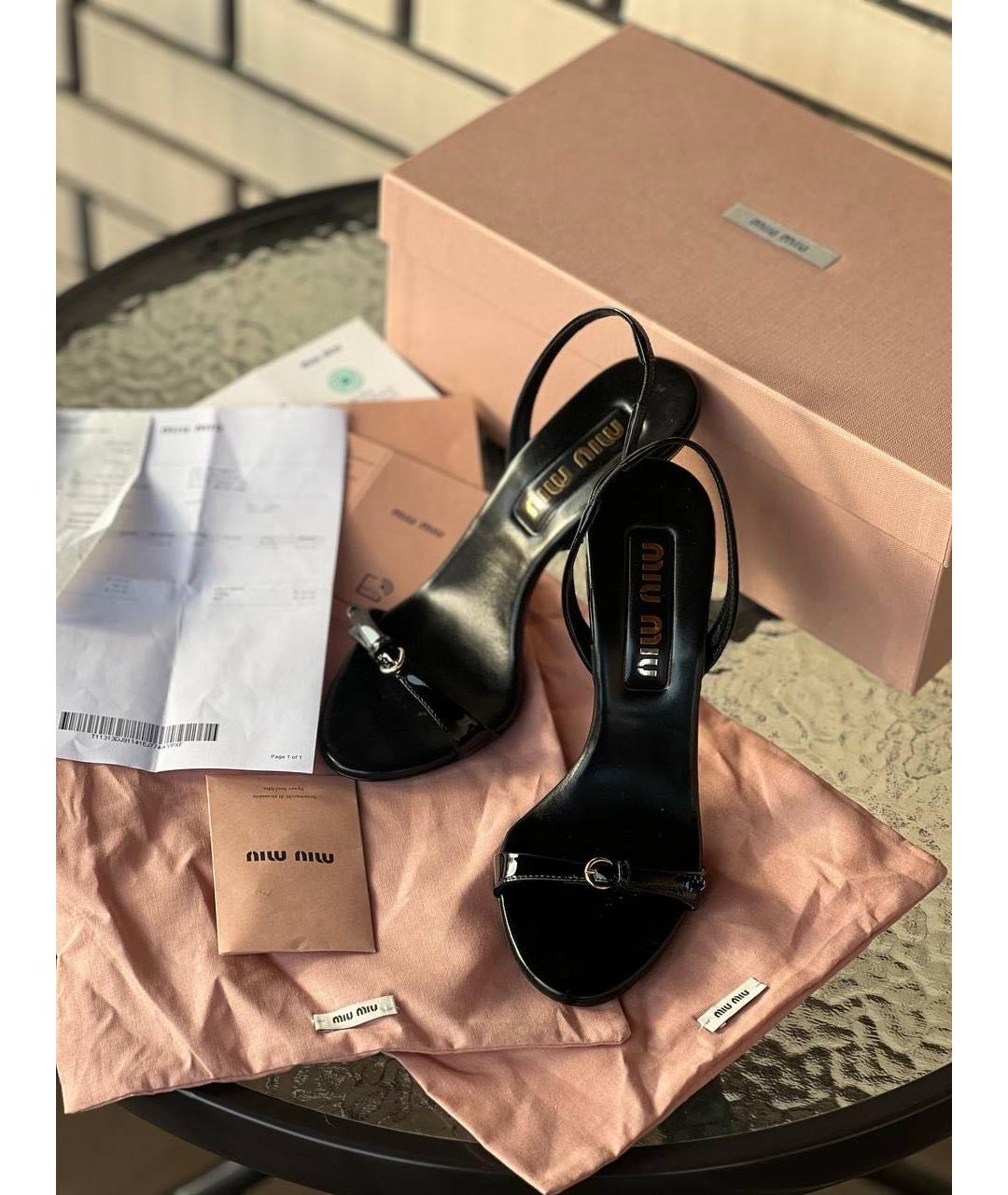 MIU MIU Черные туфли из лакированной кожи, фото 3