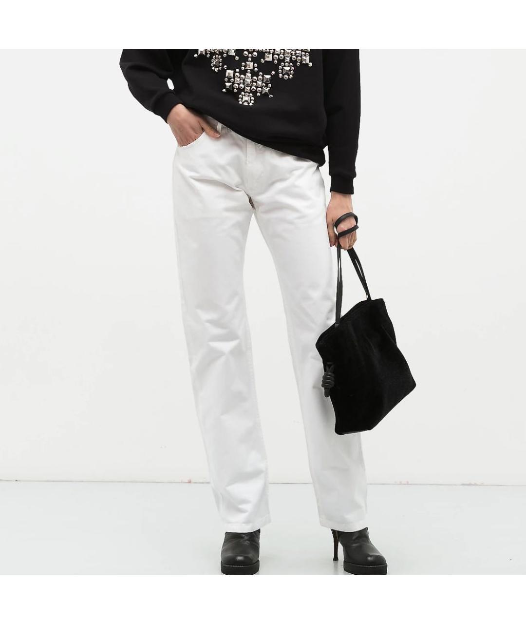 DOLCE&GABBANA Белые хлопковые прямые джинсы, фото 5