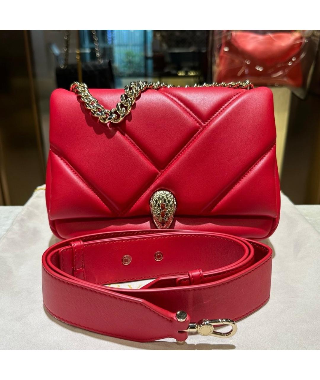 BVLGARI Красная кожаная сумка через плечо, фото 6