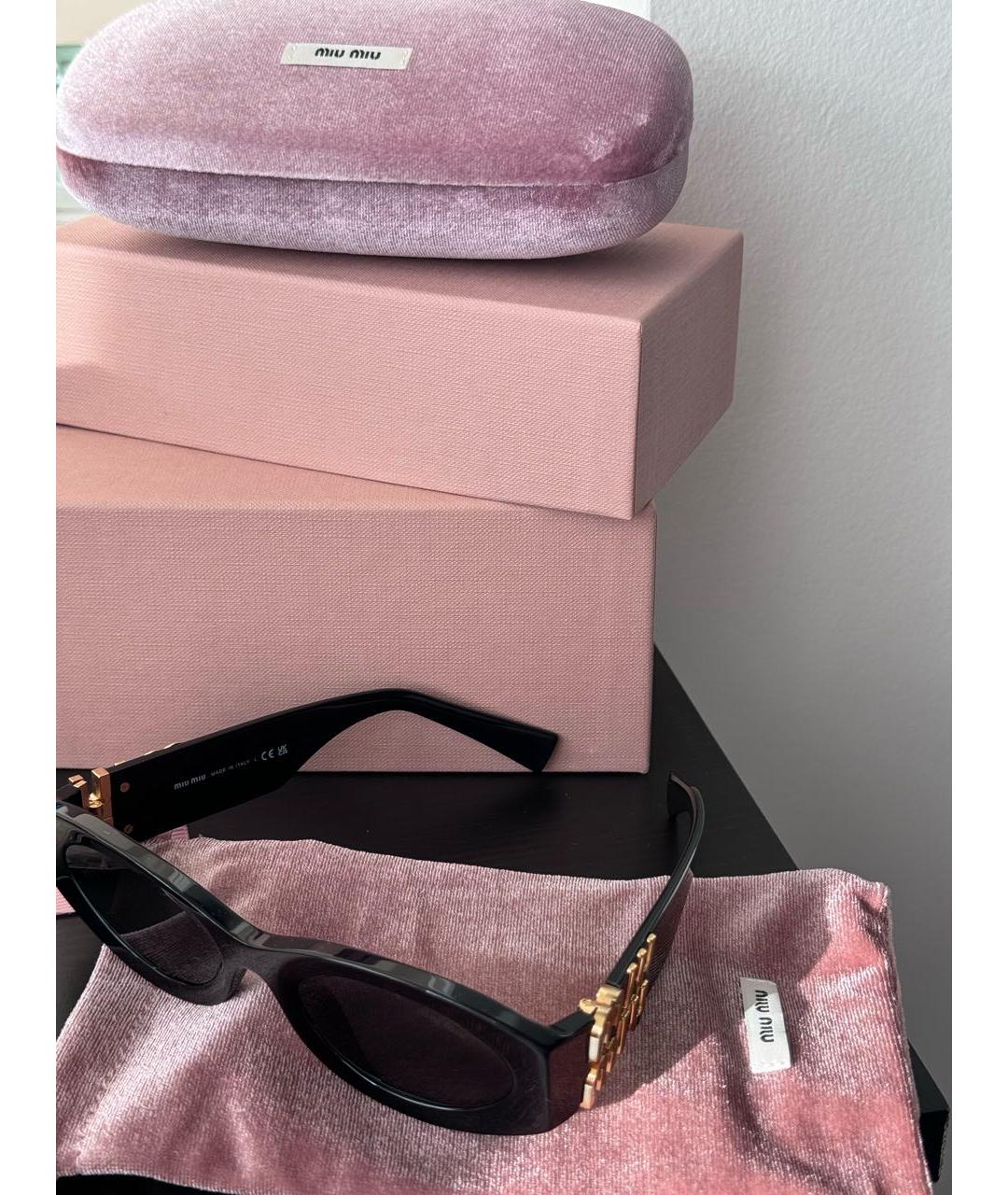 MIU MIU Черные пластиковые солнцезащитные очки, фото 5