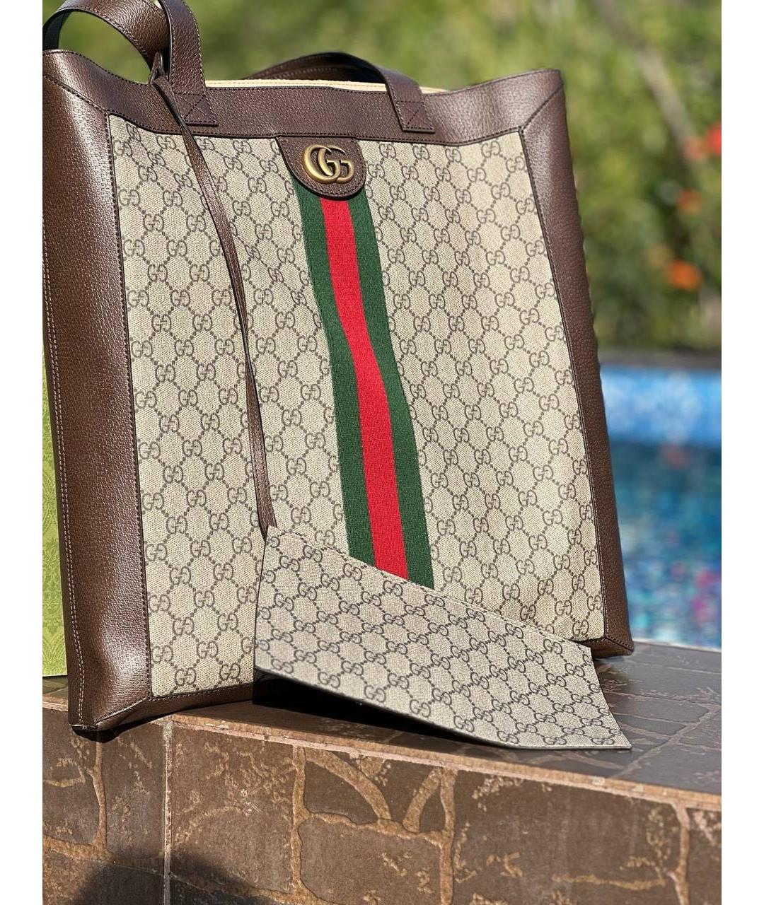 GUCCI Коричневая сумка тоут, фото 5
